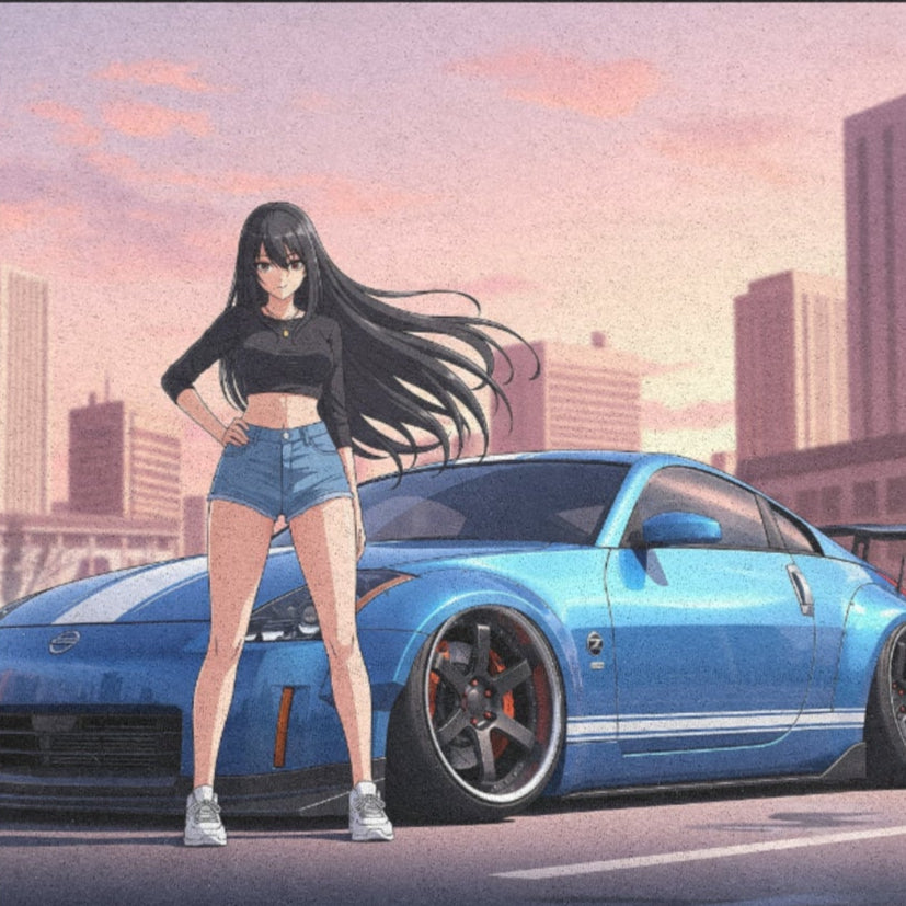 Anime girl with 350z T-shirt