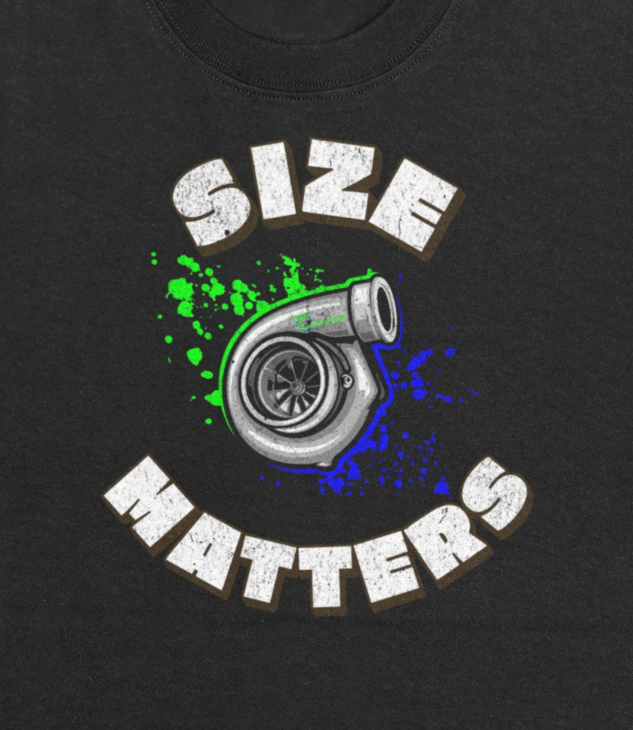 Size Matters Turbo T-shirt (White Font)