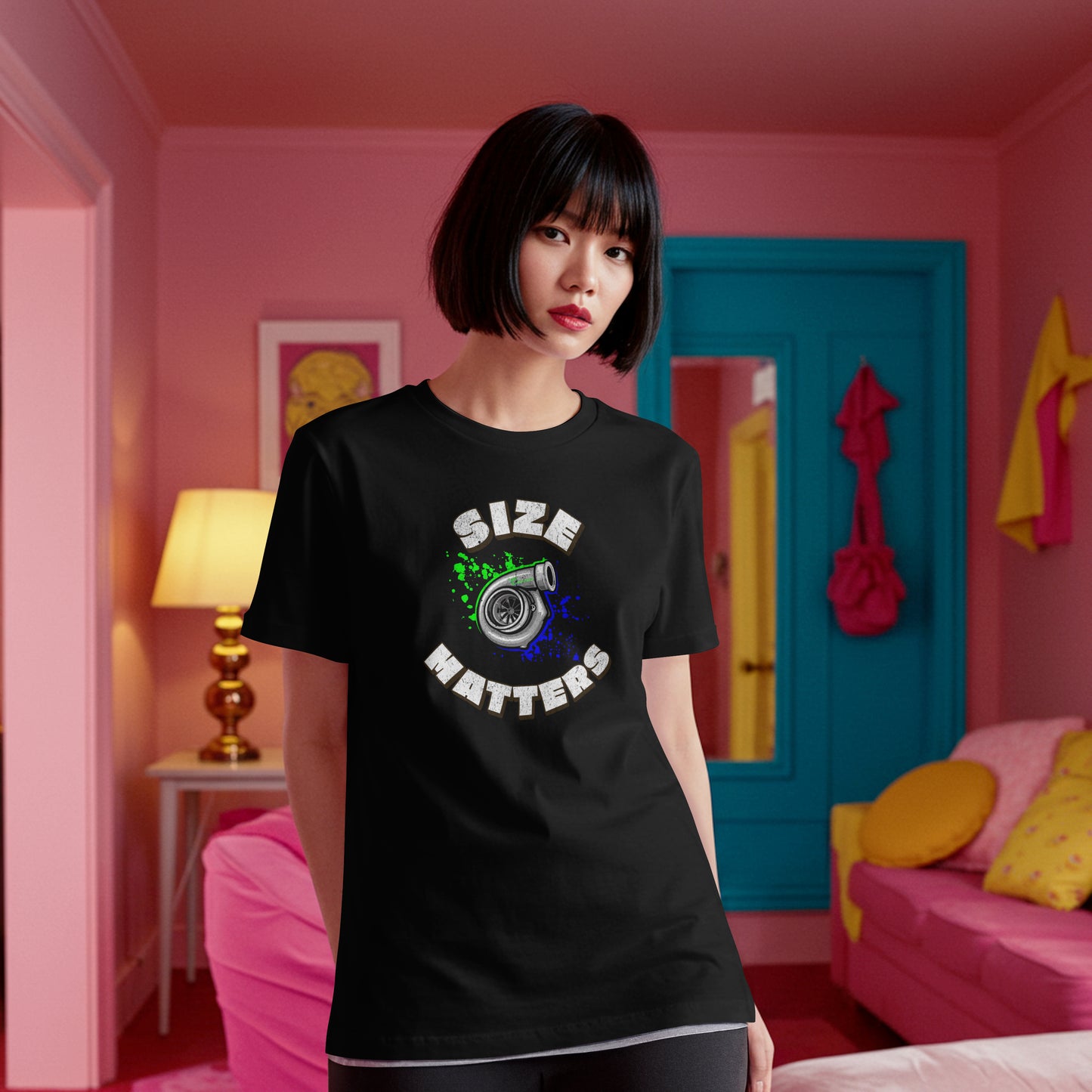 Size Matters Turbo T-shirt (White Font)